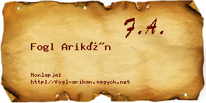 Fogl Arikán névjegykártya